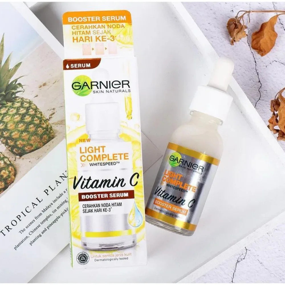 Garnier hell komplett 30x Vitamin C Niacin amid Booster Serum White ning Hautton Essenz verblassen Akne Mark Beauty-Produkte 30ml